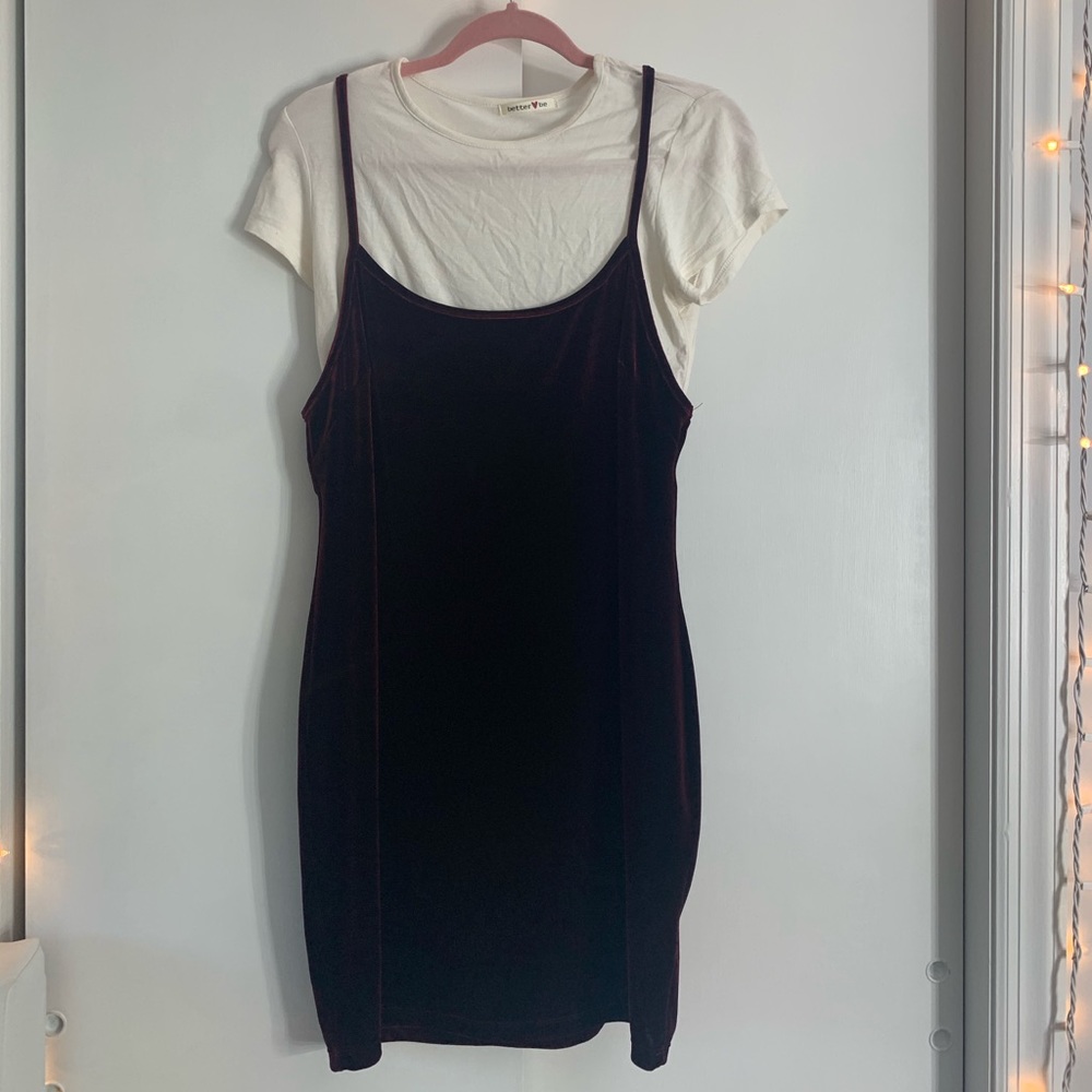 Grunge velour dress w t-shirt underneath